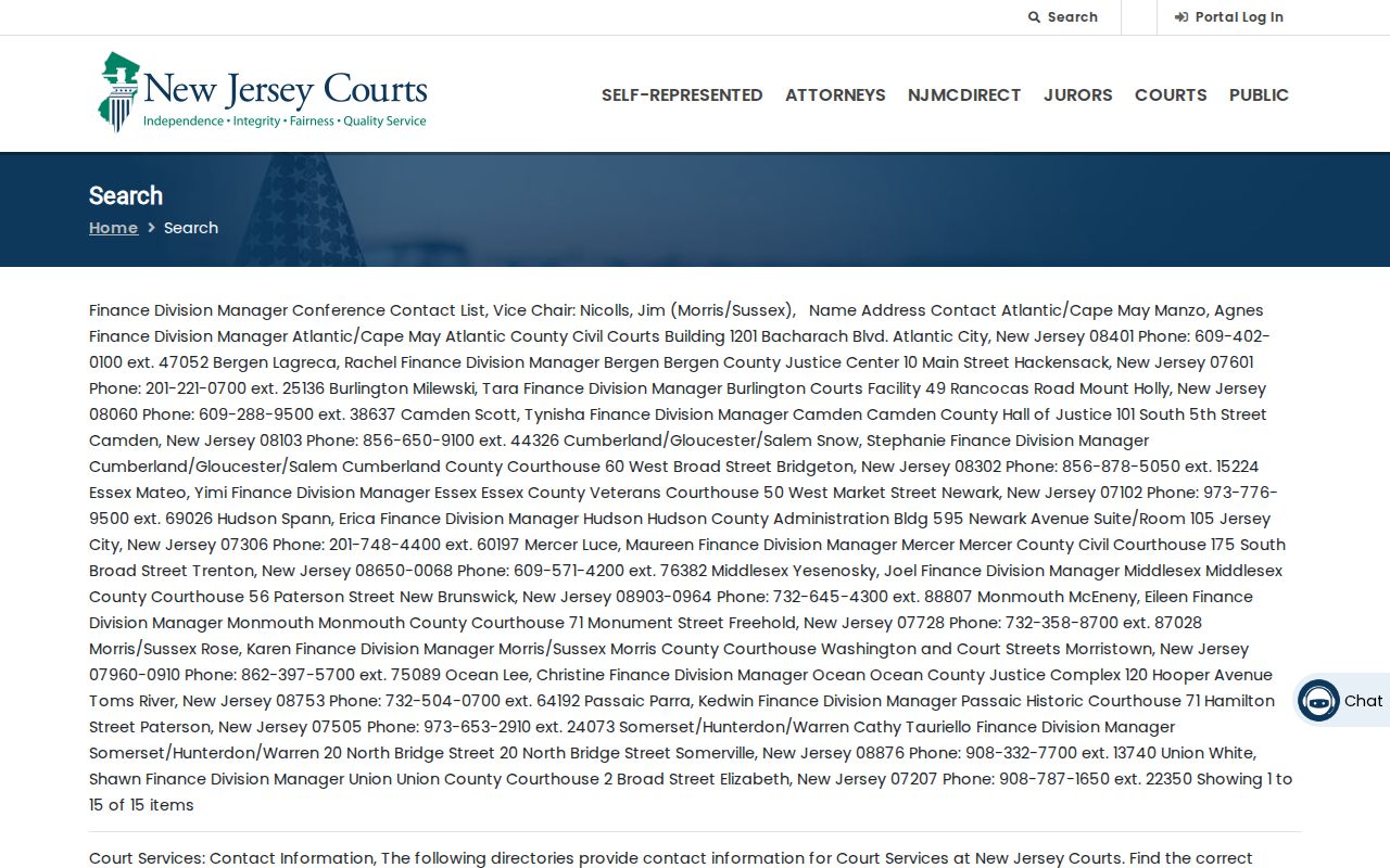Roxbury residents directory New Jersey Judiciary public court search